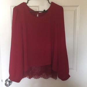 🔮MINE gorgeous ruby red lace blouse